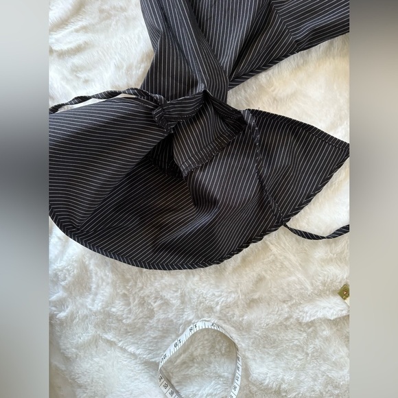 DCC Women’s Black Striped Collared Button Down Dress Shirt, 2X - Picture 6 of 10